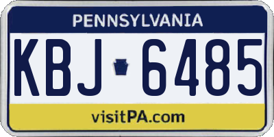 PA license plate KBJ6485