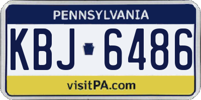 PA license plate KBJ6486