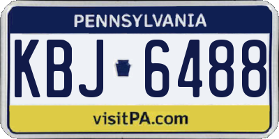 PA license plate KBJ6488