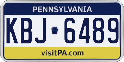 PA license plate KBJ6489