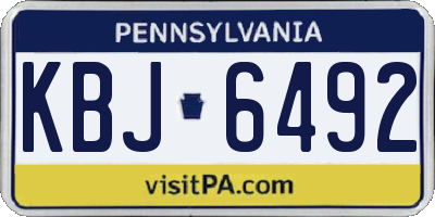 PA license plate KBJ6492