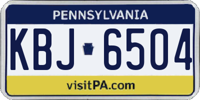PA license plate KBJ6504