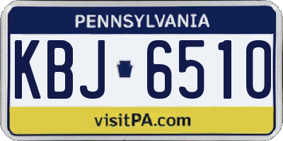 PA license plate KBJ6510