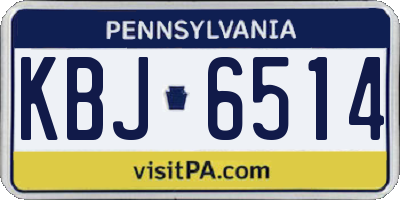 PA license plate KBJ6514