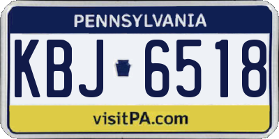 PA license plate KBJ6518