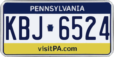 PA license plate KBJ6524