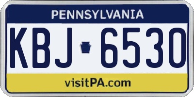 PA license plate KBJ6530