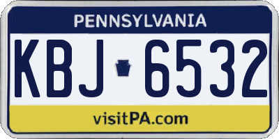 PA license plate KBJ6532
