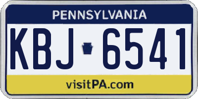 PA license plate KBJ6541