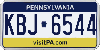PA license plate KBJ6544