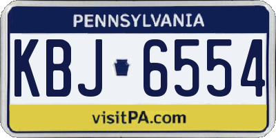 PA license plate KBJ6554