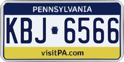 PA license plate KBJ6566