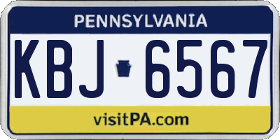 PA license plate KBJ6567