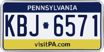 PA license plate KBJ6571