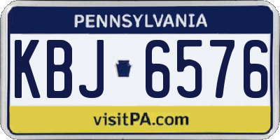 PA license plate KBJ6576