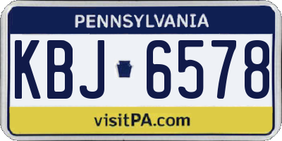 PA license plate KBJ6578