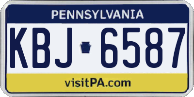 PA license plate KBJ6587