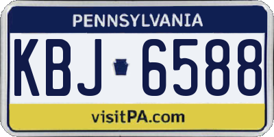 PA license plate KBJ6588