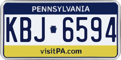 PA license plate KBJ6594