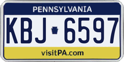 PA license plate KBJ6597