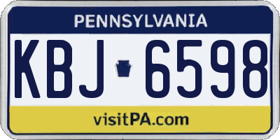 PA license plate KBJ6598