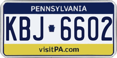 PA license plate KBJ6602