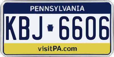 PA license plate KBJ6606