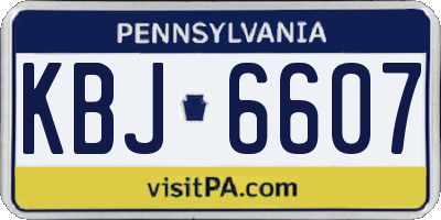 PA license plate KBJ6607