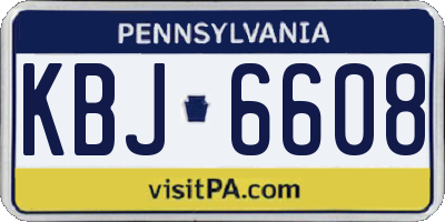 PA license plate KBJ6608