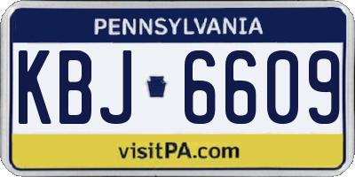 PA license plate KBJ6609