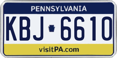 PA license plate KBJ6610