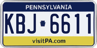 PA license plate KBJ6611