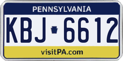 PA license plate KBJ6612