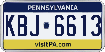 PA license plate KBJ6613