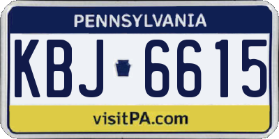 PA license plate KBJ6615