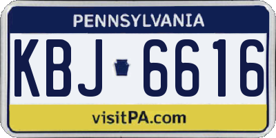 PA license plate KBJ6616