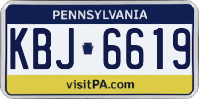 PA license plate KBJ6619