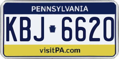 PA license plate KBJ6620