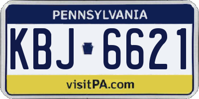 PA license plate KBJ6621
