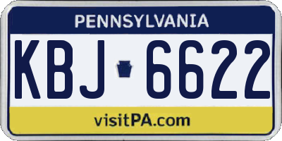 PA license plate KBJ6622