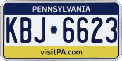 PA license plate KBJ6623