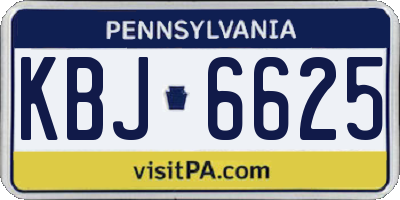 PA license plate KBJ6625