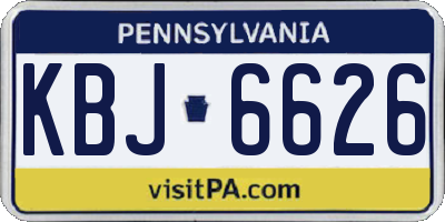 PA license plate KBJ6626
