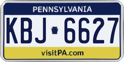 PA license plate KBJ6627