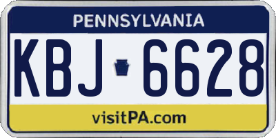 PA license plate KBJ6628