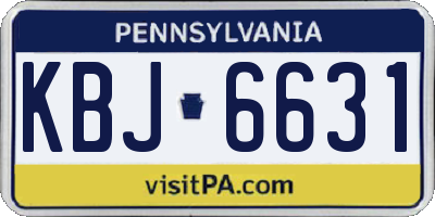 PA license plate KBJ6631
