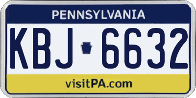 PA license plate KBJ6632