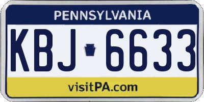 PA license plate KBJ6633