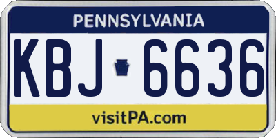 PA license plate KBJ6636