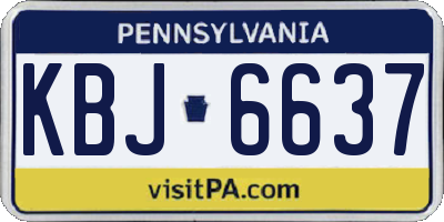 PA license plate KBJ6637